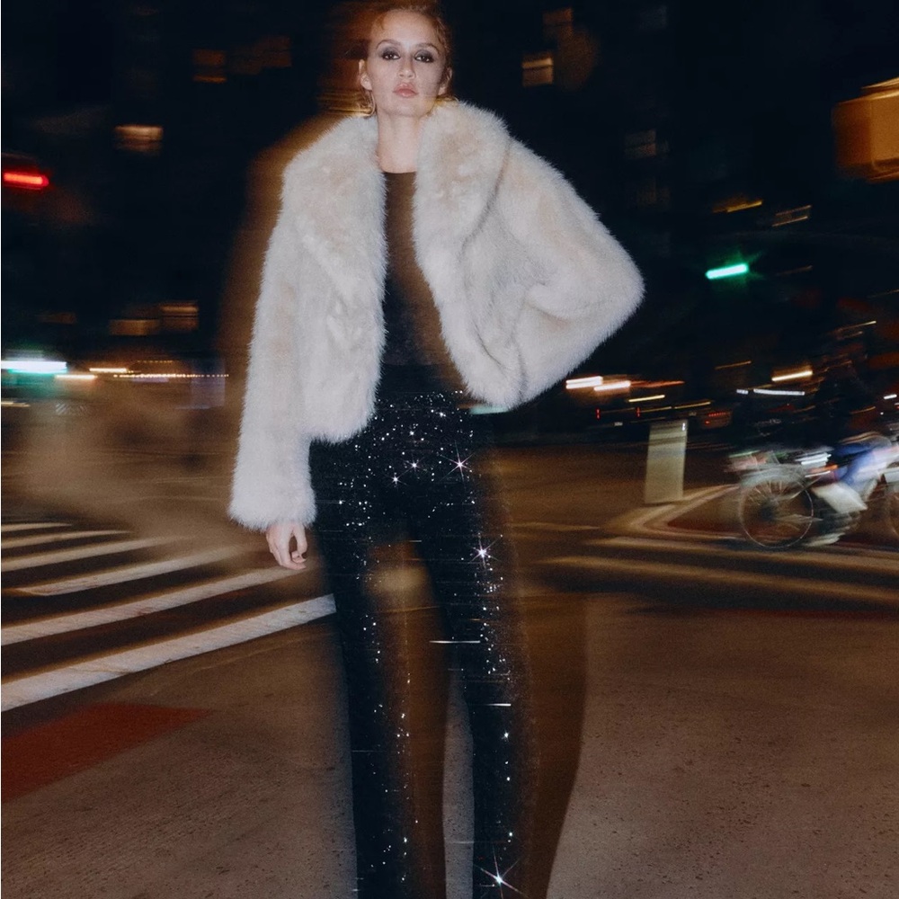 Elegant Black Sequin Dress Pants - Picture 7 of 11